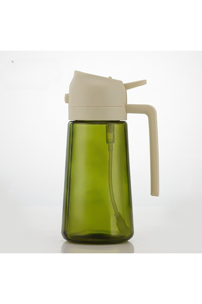 Choice بخاخ زيت زيتون زجاجي أبيض 2 في 1 أسود مقاوم للضوء للطهي والسلطات والشو...