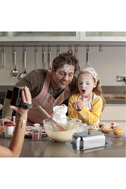 Choice 1Pcs 7 Inch Butter Dish Solid Stainless Steel Butter Dish Cheese Container Butter Storage Box Tray w