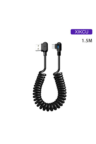 Choice كابل بيانات قصير زنبركي بطول 1.5 متر وقوة 6 أمبير، كابل شحن سريع من US...