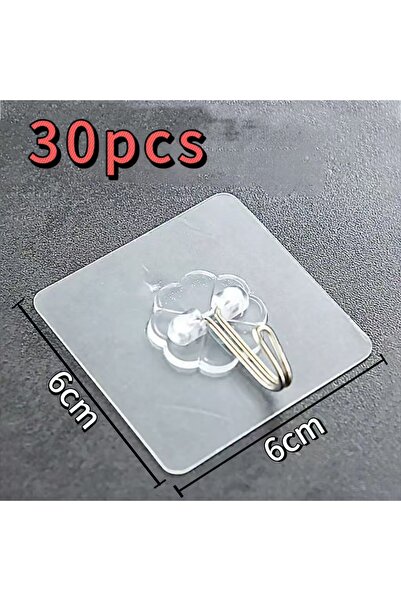 Choice style02-30pcs 5-50Pcs Self-adhesive Hooks Transparent Door Wall Hook Child Heavy Load Rack Kitchen B