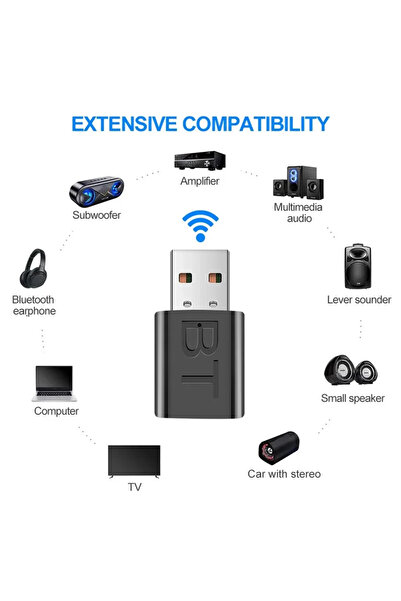 Choice Bluetooth v5.0 NEW 2 in 1 USB Bluetooth Receiver Transmitter Car BT 5.0 Audio Adapter TV Computer Wi