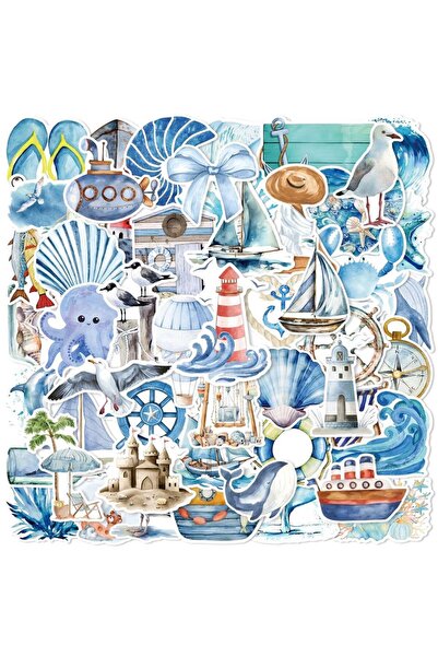 Choice MULTICOLOR 50Pcs Sea Sailboat Lighthouse Stickers Nautical DIY Sticker...