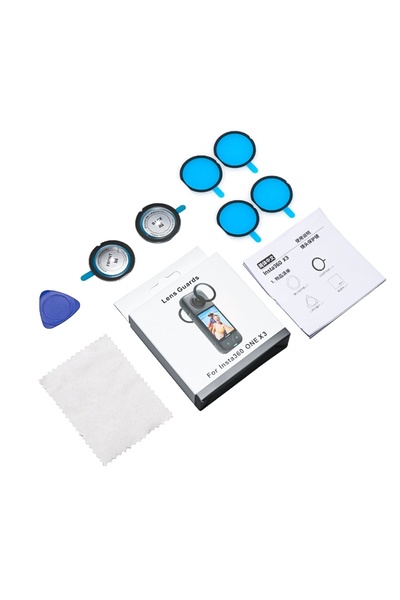 Choice مجموعة كاملة من واقيات العدسات لكاميرا Insta360 X3، غطاء حماية ممتاز مضاد للخدش مع لاصق