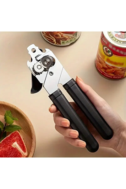 Choice فتاحة علب يدوية سوداء، فتاحة علب يدوية من الفولاذ المقاوم للصدأ، مقبض ...