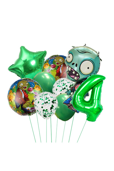 Choice 1pack Number 4 Plants Vs Zombies Balloons Pvz Cartoon Game Children Bi...