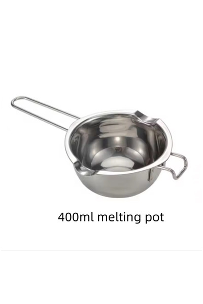 Choice غلاية صهر شمع الشموع المصنوعة من الفولاذ المقاوم للصدأ بسعة 400 مل مع ...