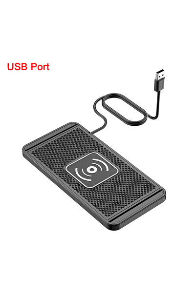 Choice شاحن سيارة لاسلكي بمنفذ USB ووسادة غير قابلة للانزلاق من السيليكون وشا...