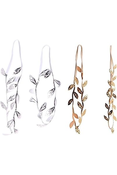 Yueton 4pcs Gold and Silver Leaves Headwear Hair Bands Headbands
