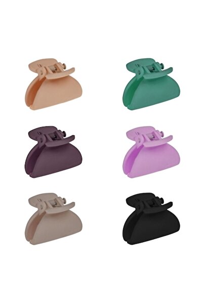 ANTBRO Set agrafe de păr pentru femei, multicolore, mate, semicerc, 2,5 cm, 6...