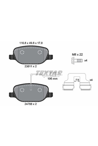 TEXTAR Комплект накладки дискови спирачки Alfa Romeo Giulietta