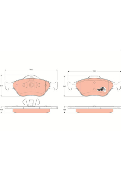 TRW Set Placute Frana Frana Disc Ford Fiesta 4/Fiesta 5/Fusion Ford Australia...
