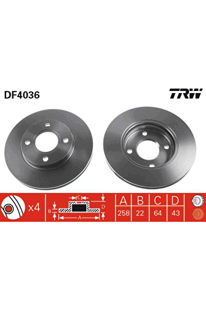 TRW Disc Frana Ford Fiesta 4/Fiesta 5/Focus 1 Mazda 2