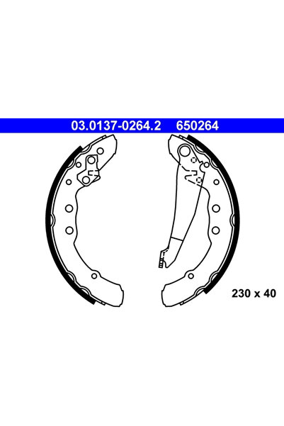 Ate Комплект спирачни челюсти Audi 100 C2/100 C3/100 C4 Vw Golf 2/Golf 3/Pass...