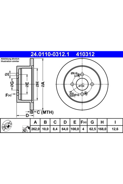 Ate Disc Frana Hyundai Accent 3/Getz/I20 1 Kia Rio 2