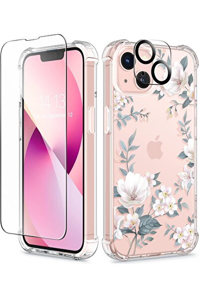 Gviewin جراب مصمم لهاتف iPhone 13 مقاس 6.1 بوصة، مع واقي شاشة من الزجاج المقو...