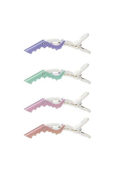 ANTBRO Agrafe de păr pentru coafat, model dublu, multicolore, set de 4, 12 cm...