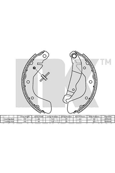 NK Set saboti frana OPEL KADETT E Combo 1992-1994 2736797