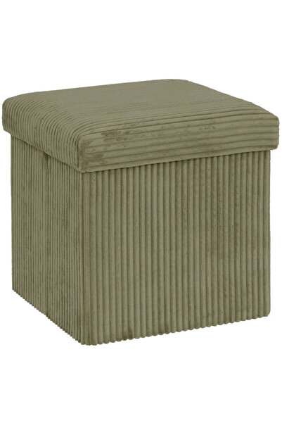 Optim Solution Arum folding stool, ribbed velvet-like material, 38x38x38 cm, khaki green