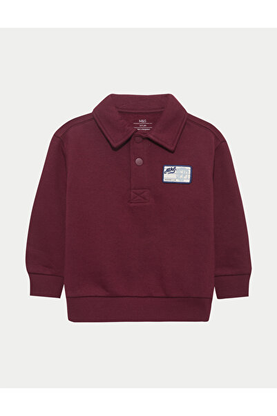 Marks & Spencer Saf Pamuklu Rugby Sweatshirt (2-8 Yaş)