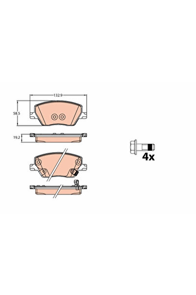 TRW Комплект спирачни накладки за дискови спирачки Fiat Tipo