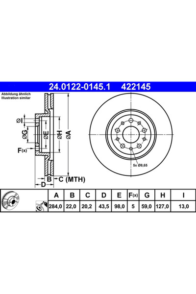 Ate Disc Frana Alfa Romeo 156/164/Gt Fiat Croma