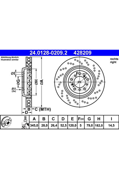 Ate Set Discuri Frana Bmw 3 Cupe/Z4 Roadster/Z4 Cupe 2000-2008
