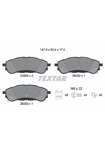 TEXTAR Set Placute Frana Frana Disc Ford Ranger Ford Australia Everest 1 Suv/...