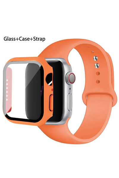 CAOWTAN سلسلة 41 مم، 7، 8، 9، لون البابايا، زجاج + علبة + سوار لساعات بمقاسات...