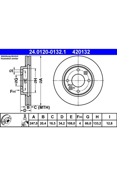 Ate Disc Frana Citroen Ax/Zx Peugeot 106 1/106 2/205 1