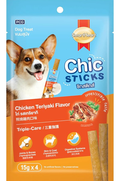 SmartHeart نكهة دجاج ترياكي من تشيكستيكس (15 جم × 4) × 1