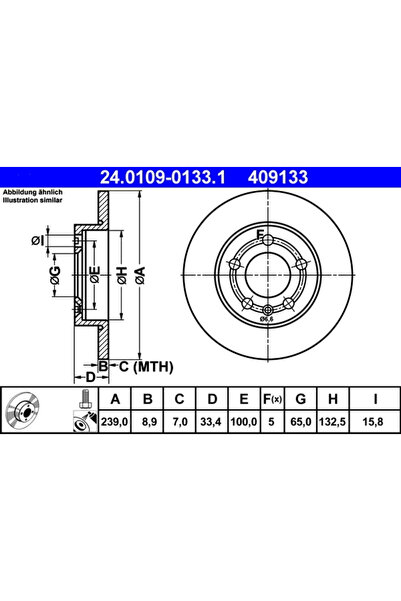 Ate Disc Frana Audi A3/Tt Skoda Octavia 1
