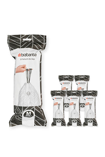 Brabantia Saci de gunoi PerfectFit Bo 1005595, mărime M, 60 l, 120 bucăți, albi