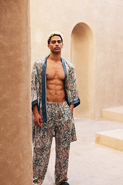 Dear Deer Ethnic Paisley Kimono & Trouser Set