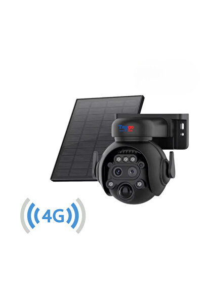 Taggo Cameră de supraveghere 4G 4K, obiectiv dublu, zoom 12X, alimentare sola...