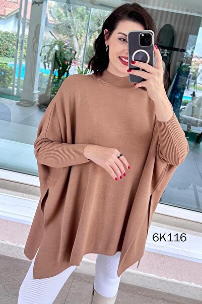İnce Topuk Batwing Sleeve Knitwear Blouse 6K116