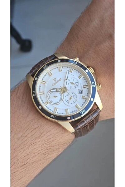 Raymond Men's Watch Rym-1150-Gold-Brown-White