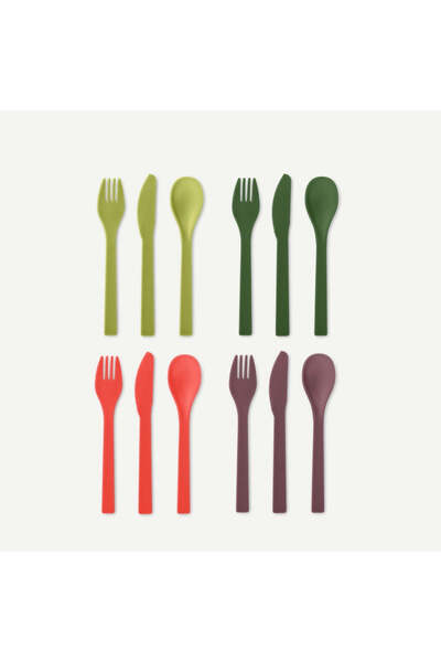 Flying Tiger Copenhagen Plastik 12 Parça Çatal Kaşık Bıçak Seti