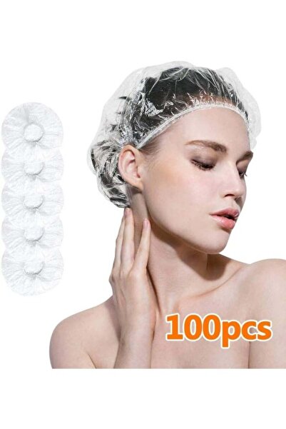 SKY TOUCH SKY-TOUCH 100pcs Disposable Shower Caps – Thick, Waterproof, Clear