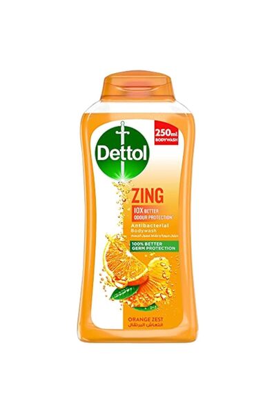 Dettol Body Wash Zesty Antibacterial, 250ml