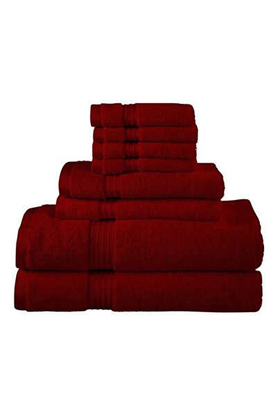 Bliss Casa 8-Piece Towel Set – 100% Combed Cotton, 550 GSM, Quick Dry, Burgundy