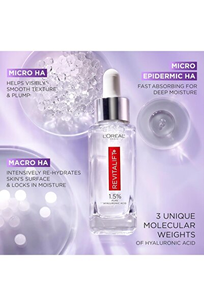 L'Oreal Paris مصل حمض الهيالورونيك ريفيتاليفت ديرم - 1.5%، 1 أونصة