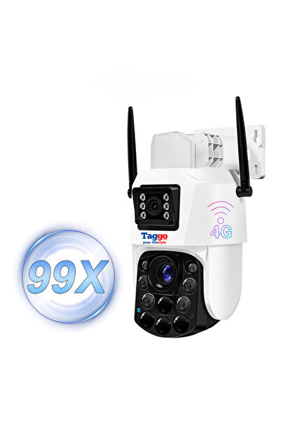 Taggo 4G Surveillance Camera, 4K, Dual Lens, 100X Zoom, App Controlled