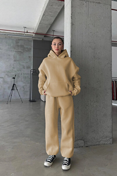 CMZ COLLECTİON Set de trening din fleece cu 3 fire, supradimensionat, pentru ...