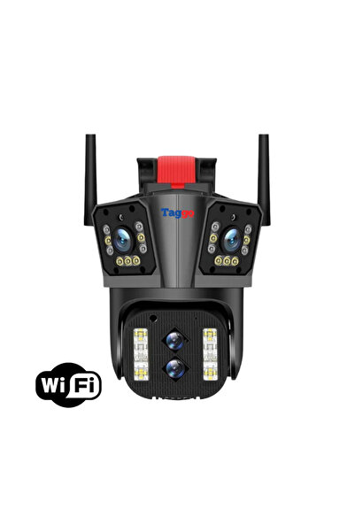 Taggo Cameră de supraveghere cu zoom 10X, WIFI 8K, 16MP, controlată prin aplicație, sistem cu lentile multiple