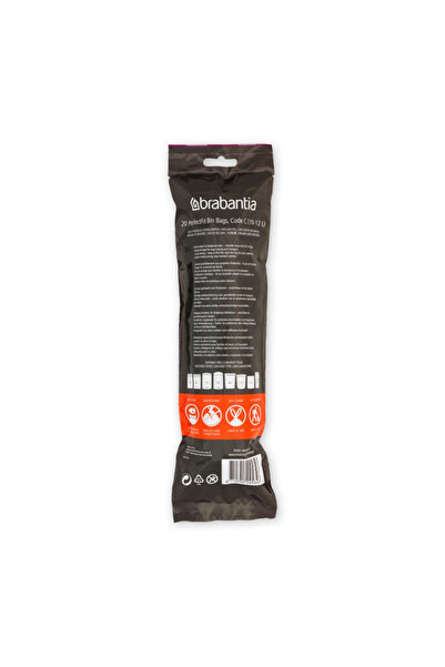 Brabantia PerfectFit Sort&Go/Touch N 647035 bin liners, Size C, 10-12 l, 20 pieces, White