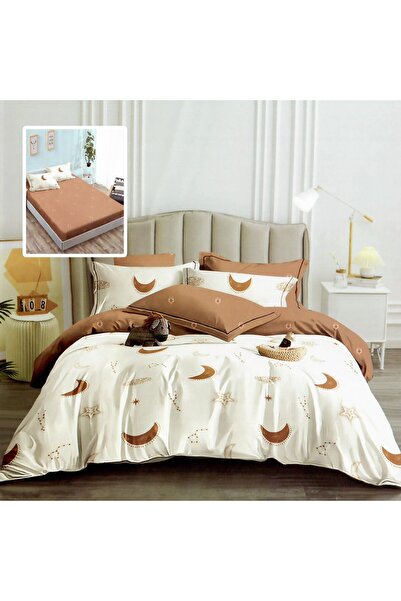 Somnart Lenjerie De Pat Finet 6 Piese, Cearceaf Pat Cu Elastic, Cearceaf Pilo...