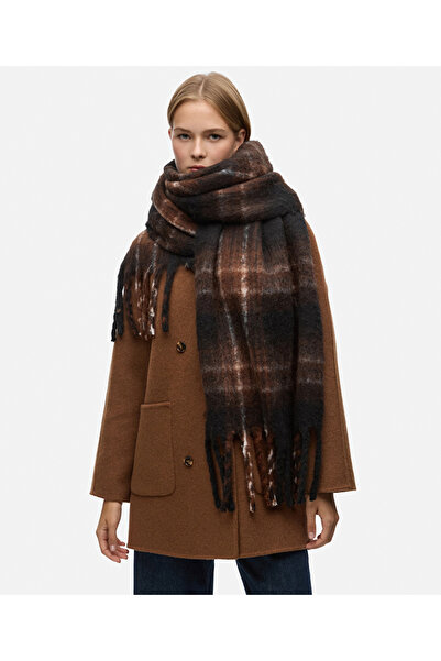 İpekyol Tassel Plaid Pattern Scarf