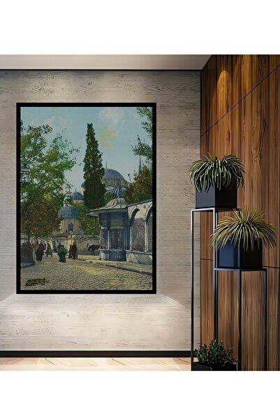 Teona Ahşap Tablă decorativă din lemn dreptunghiulară, aspect de străzi ale m...