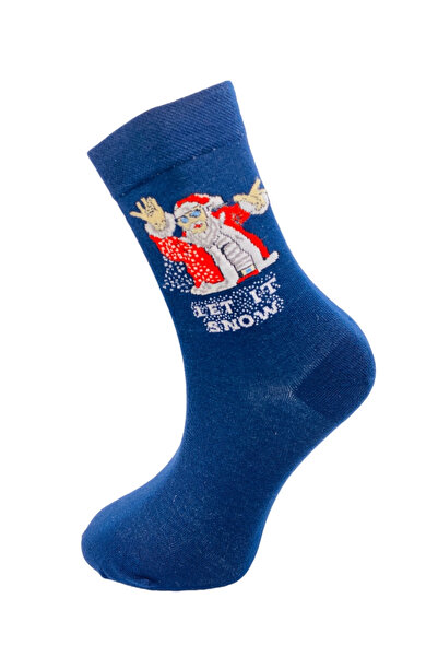 CRACOS Men's cotton socks, blue with Printed , size 41-44, funny pattern