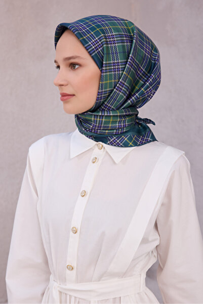 Belli Plaid Pattern Silk Twill Scarf 4218D01 50